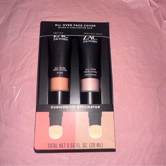 Zac Posen All Over Face Cover Liquid Blush & Highlighter Duo - Picture 1 of 4